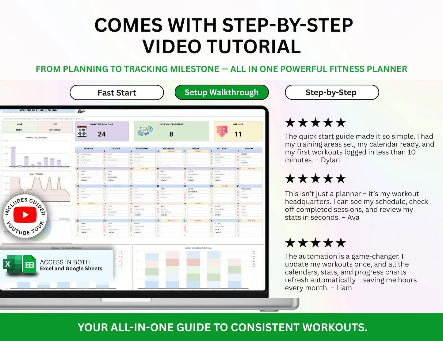 Gym Workout Planner Spreadsheet