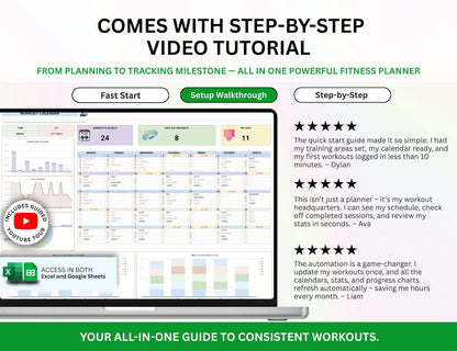 Gym Workout Planner Spreadsheet