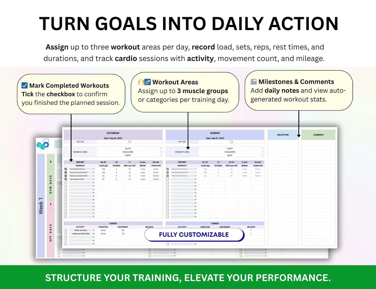 Gym Workout Planner Spreadsheet
