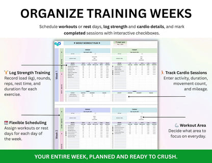 Gym Workout Planner Spreadsheet