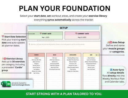 Gym Workout Planner Spreadsheet
