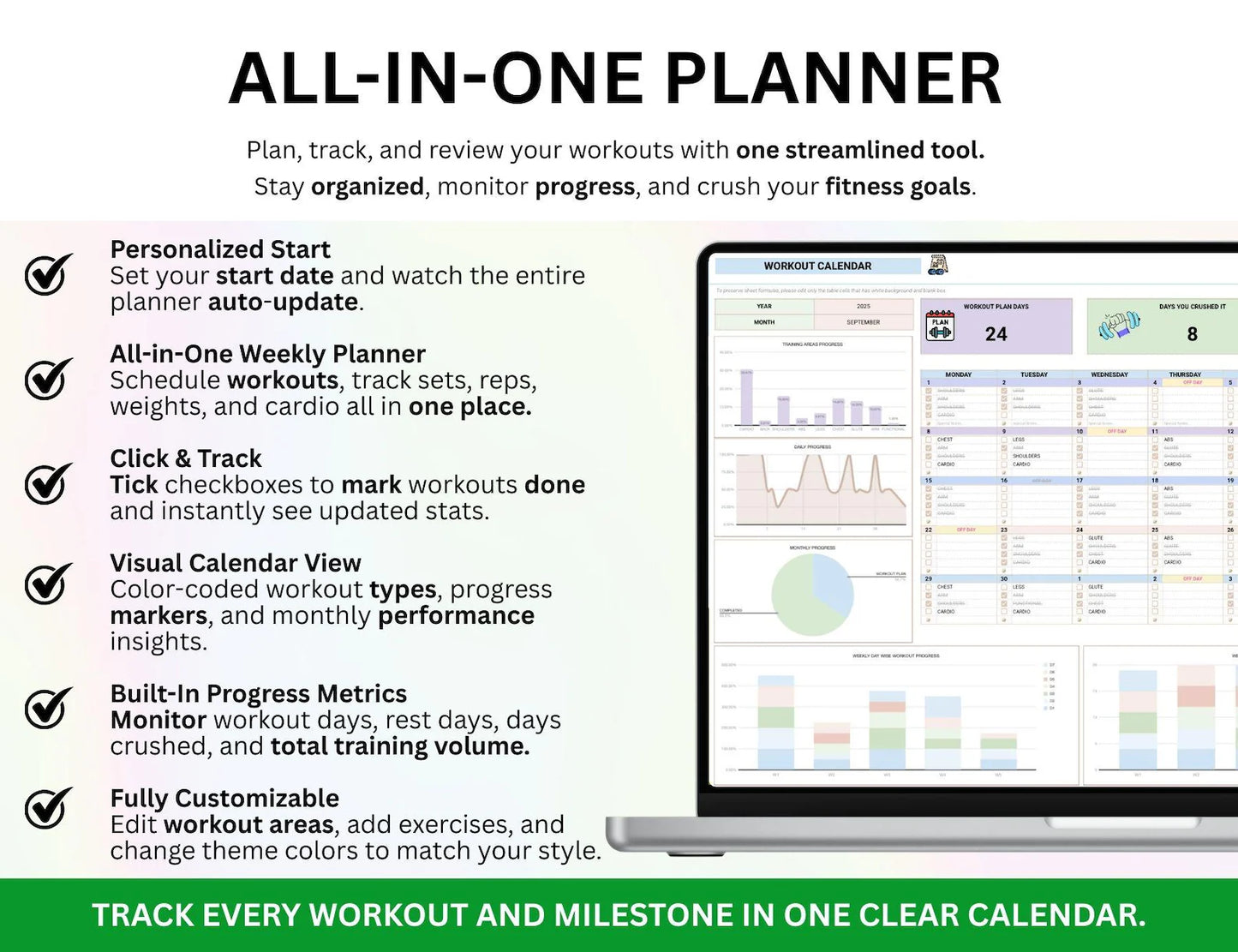 Gym Workout Planner Spreadsheet