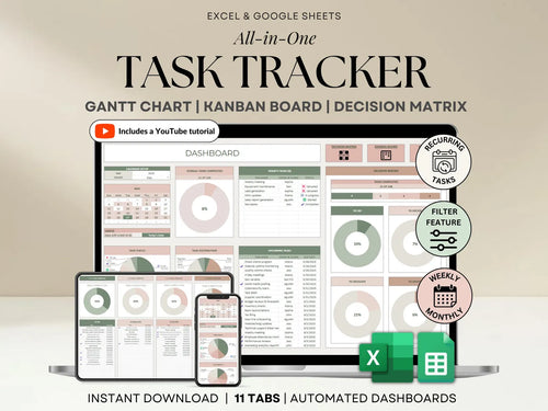 All-In-One Task Tracker Spreadsheet