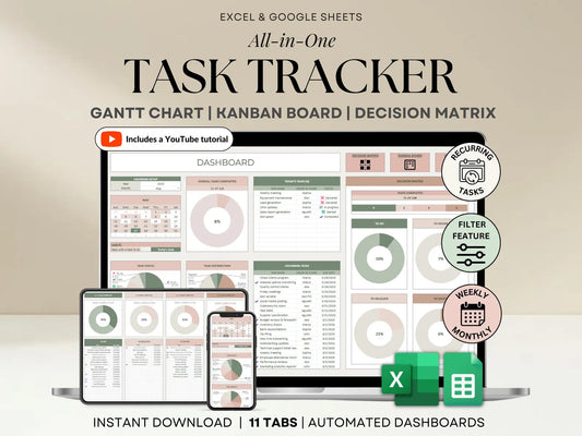 All-In-One Task Tracker Spreadsheet
